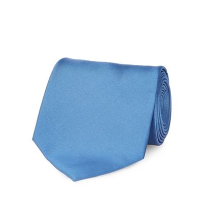 Blue plain tie
